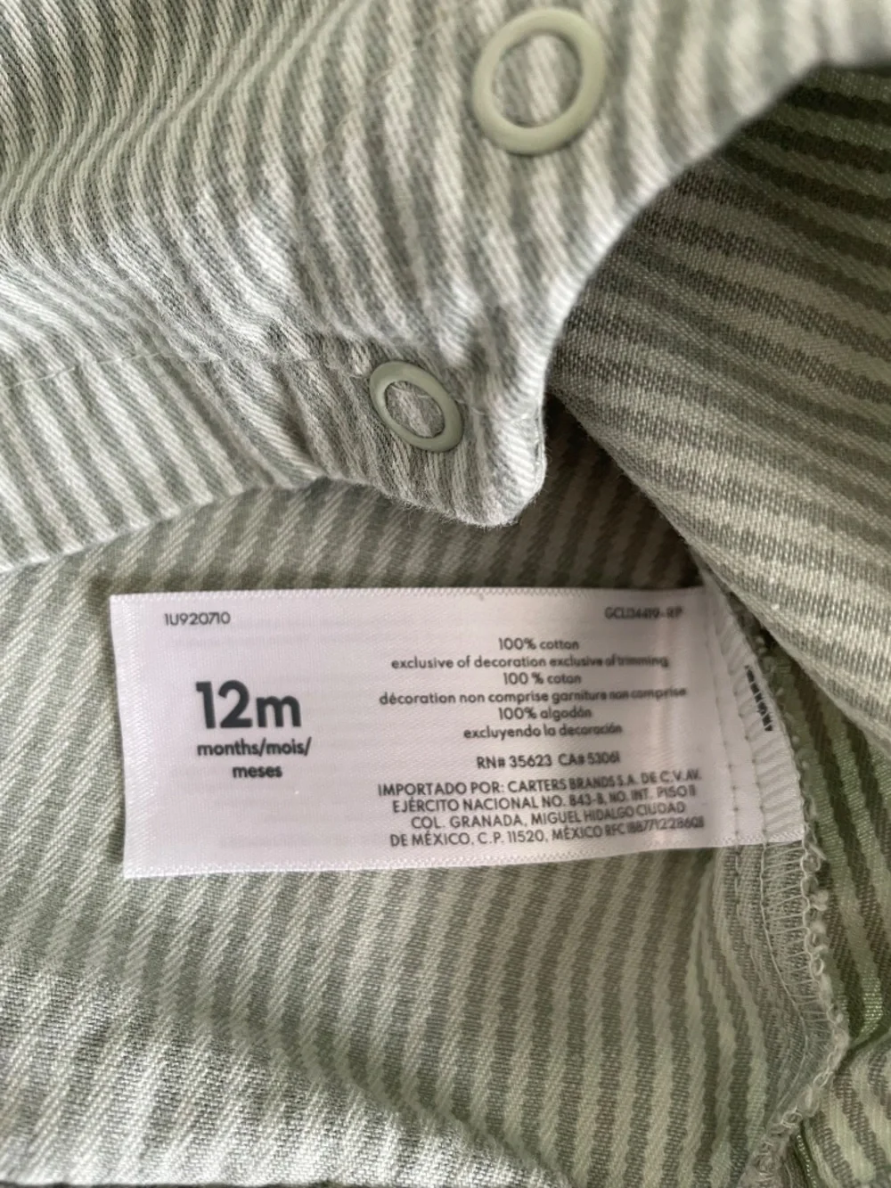 Carters striped overalls